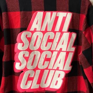 Anti social Plaid Jacket/shirt size M